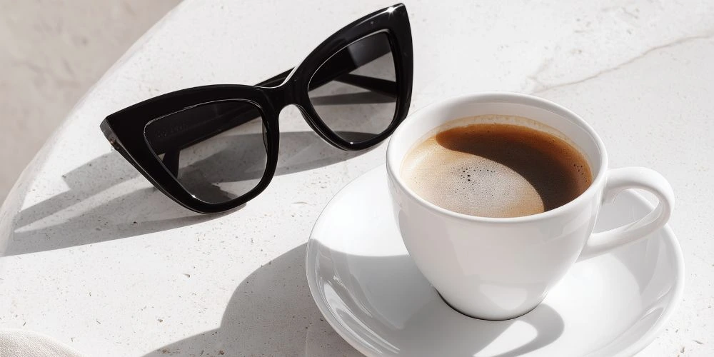 Gafas y café